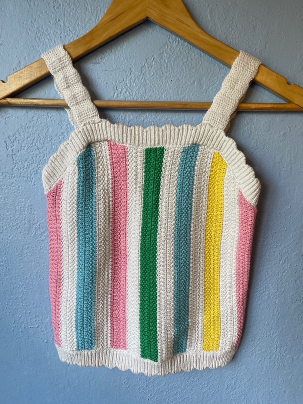 Old Navy Crochet Stripe Tank Top in Cream, Pink, Green, Blue, Yellow